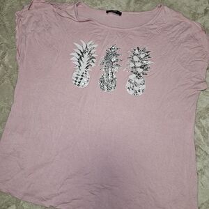 Pink Pineapple Graphic Women's Top